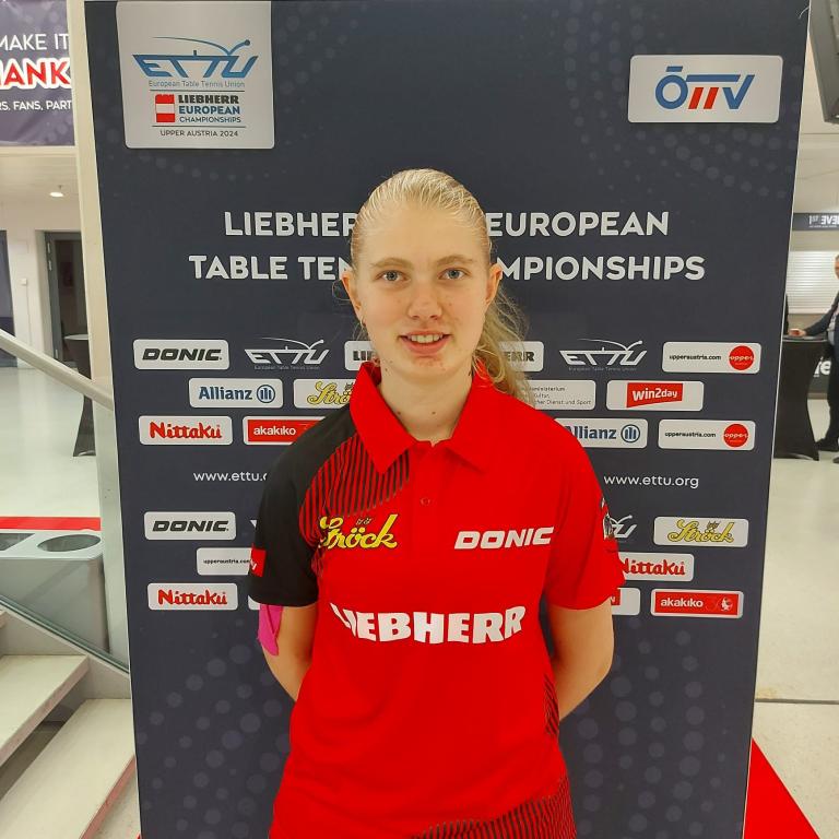 Elina Fuchs bei Tischtennis-EM in Linz im Einsatz